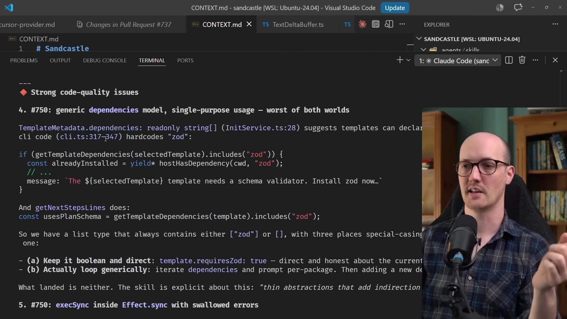 The zod hardcode finding: generic dependencies model with single-purpose usage