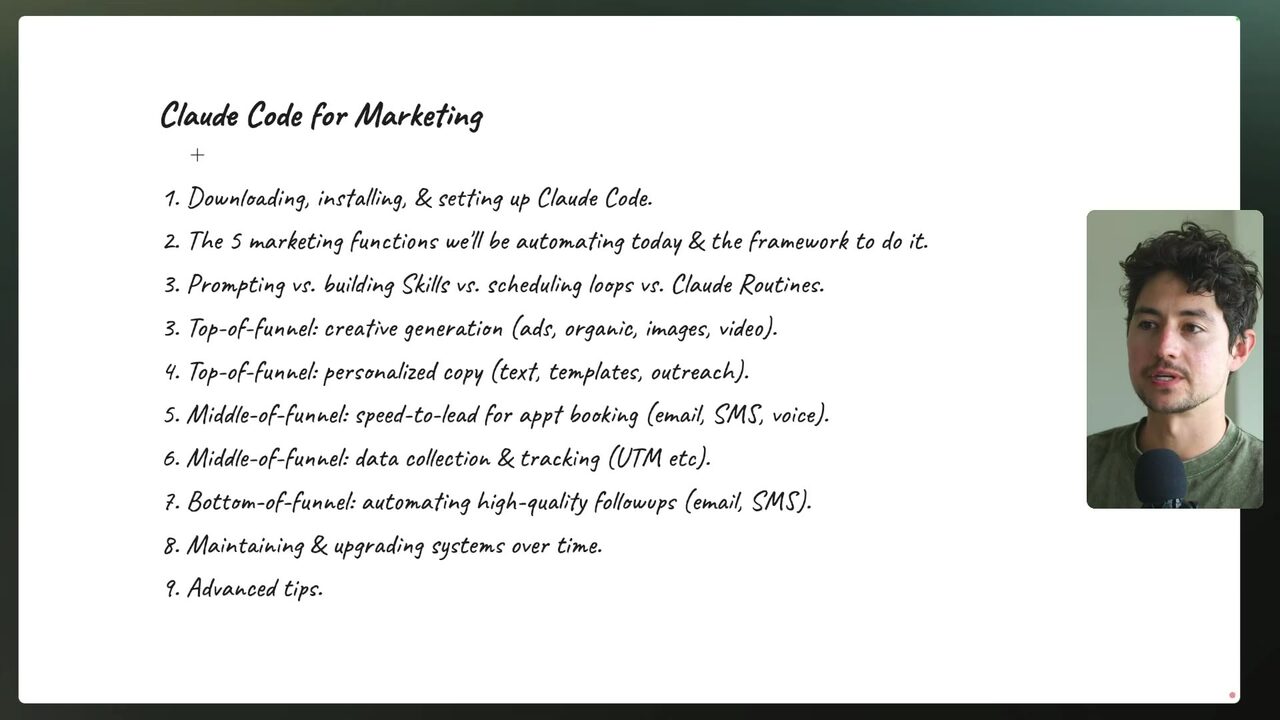 Claude Code for Marketing course outline