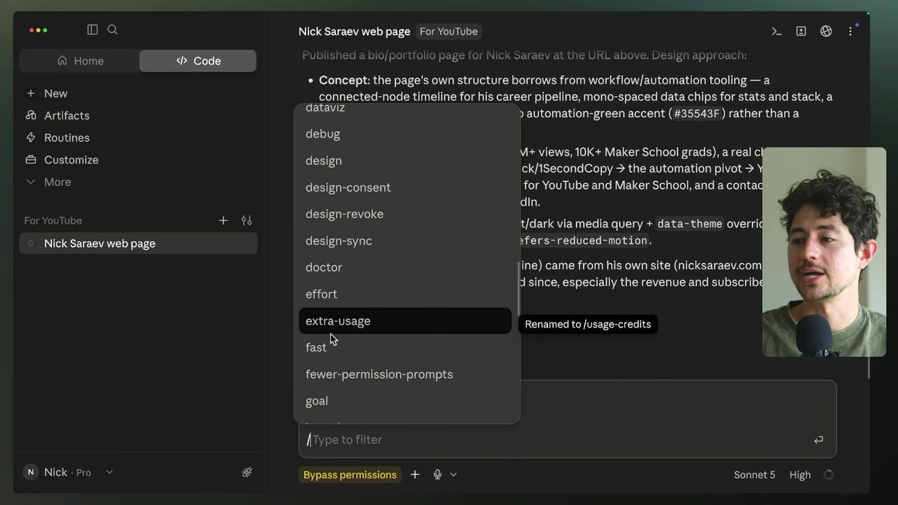 Slash-command picker
