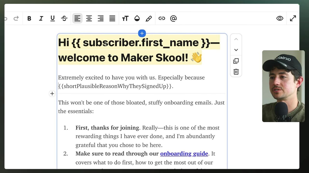 Maker Skool welcome template