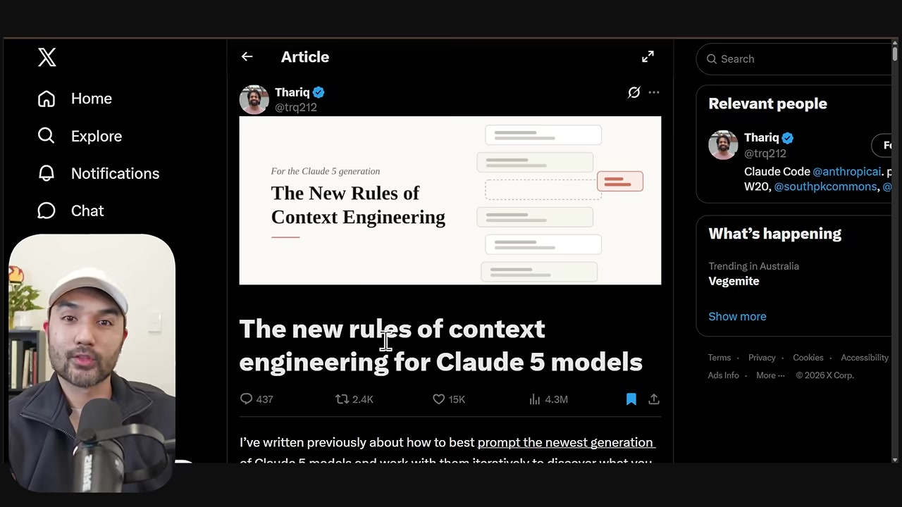 The original X article titled The New Rules of Context Engineering for Claude 5 Models