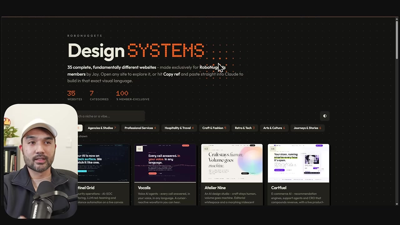 Catalog of design-system directions produced by the surprise-me skill