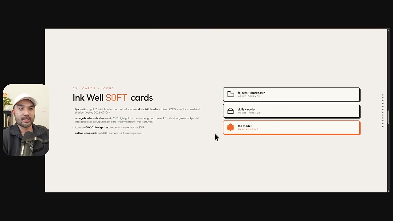 Ink Well design-system reference with selectable visual controls
