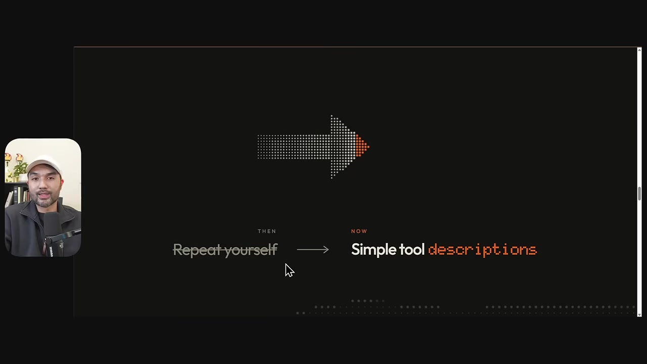 Rule transition from repeated instructions to simple tool descriptions