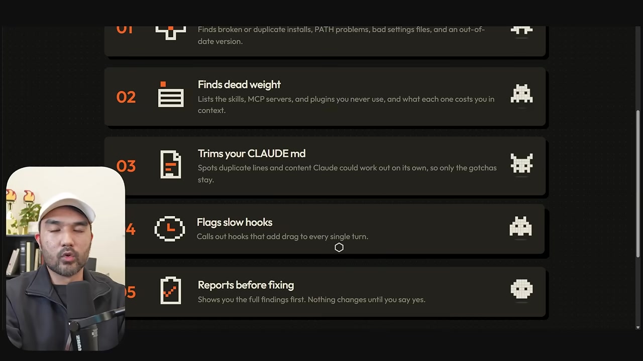 Five-part doctor checklist shown in the video