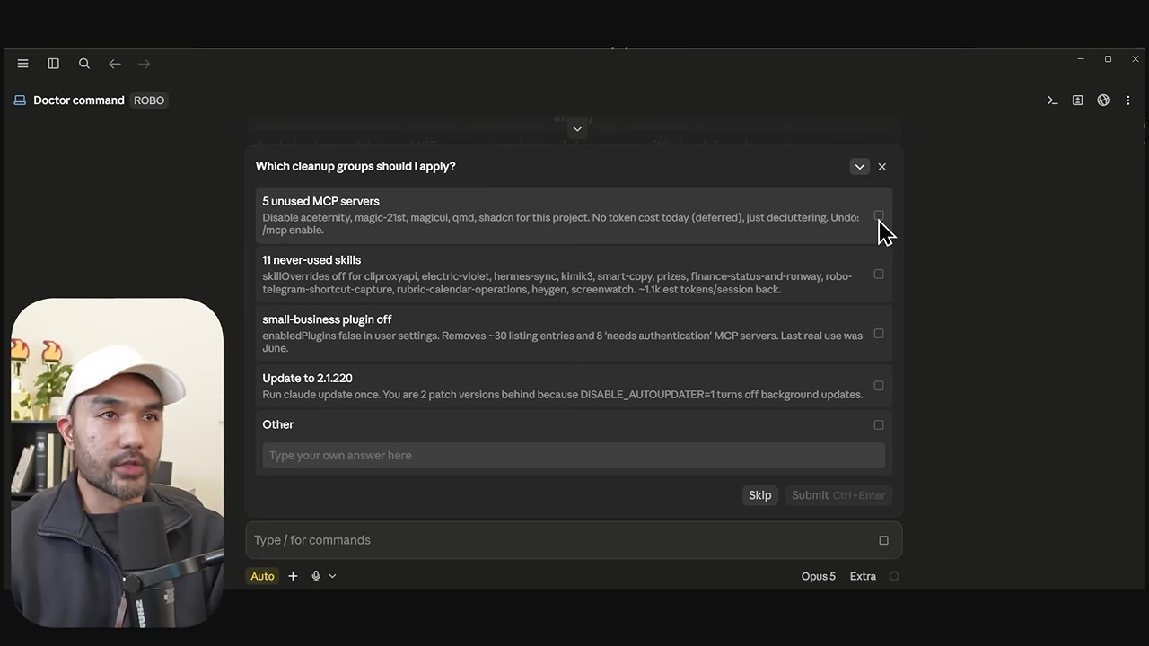 Doctor action dialog offering choices after the report