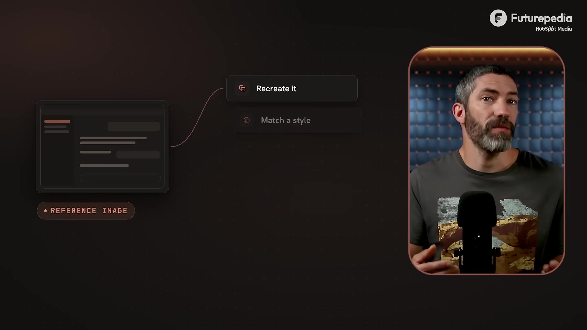 A concept card showing a reference image with two options: "Recreate it" and "Match a style"