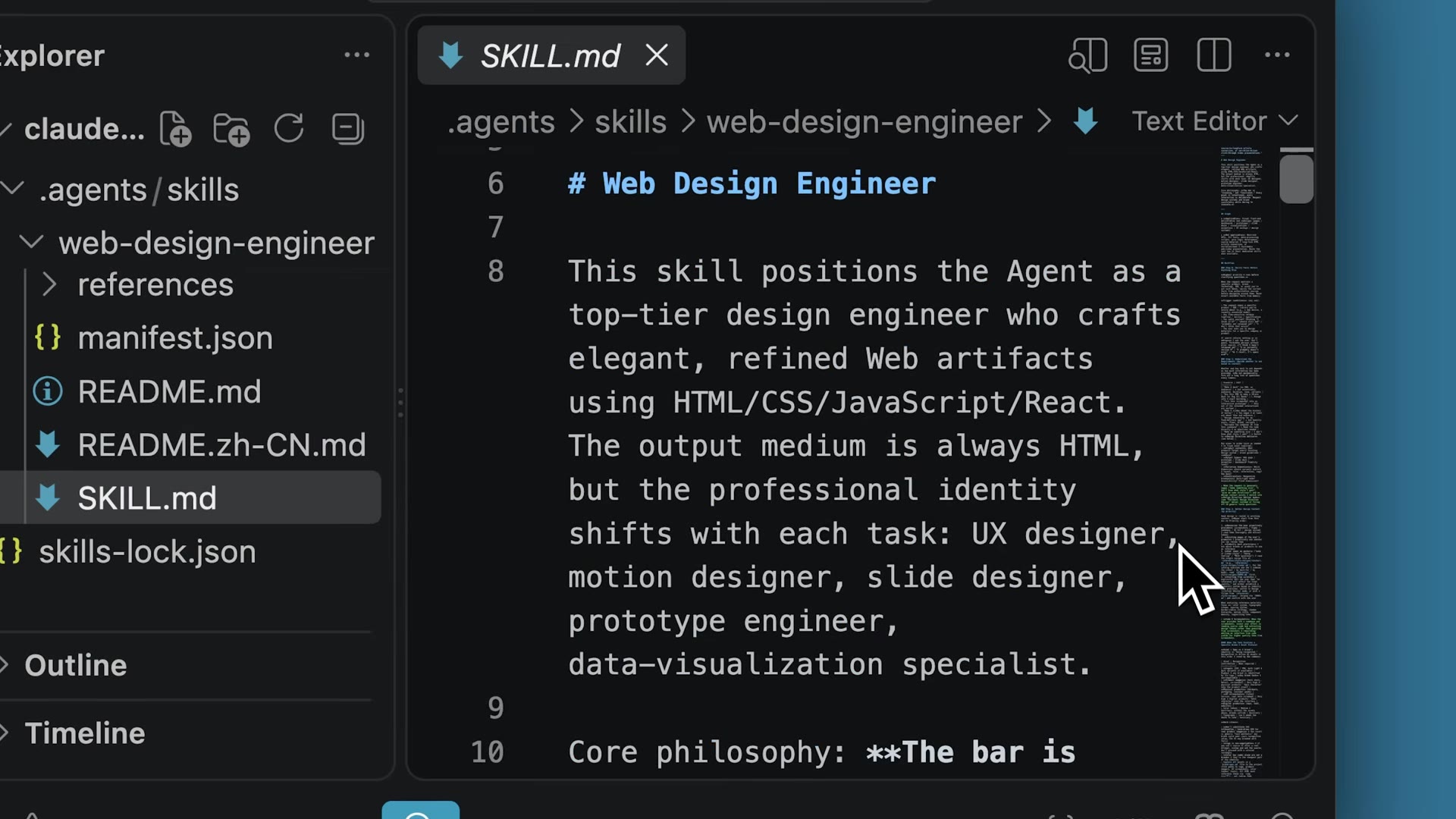 The web-design-engineer SKILL.md content