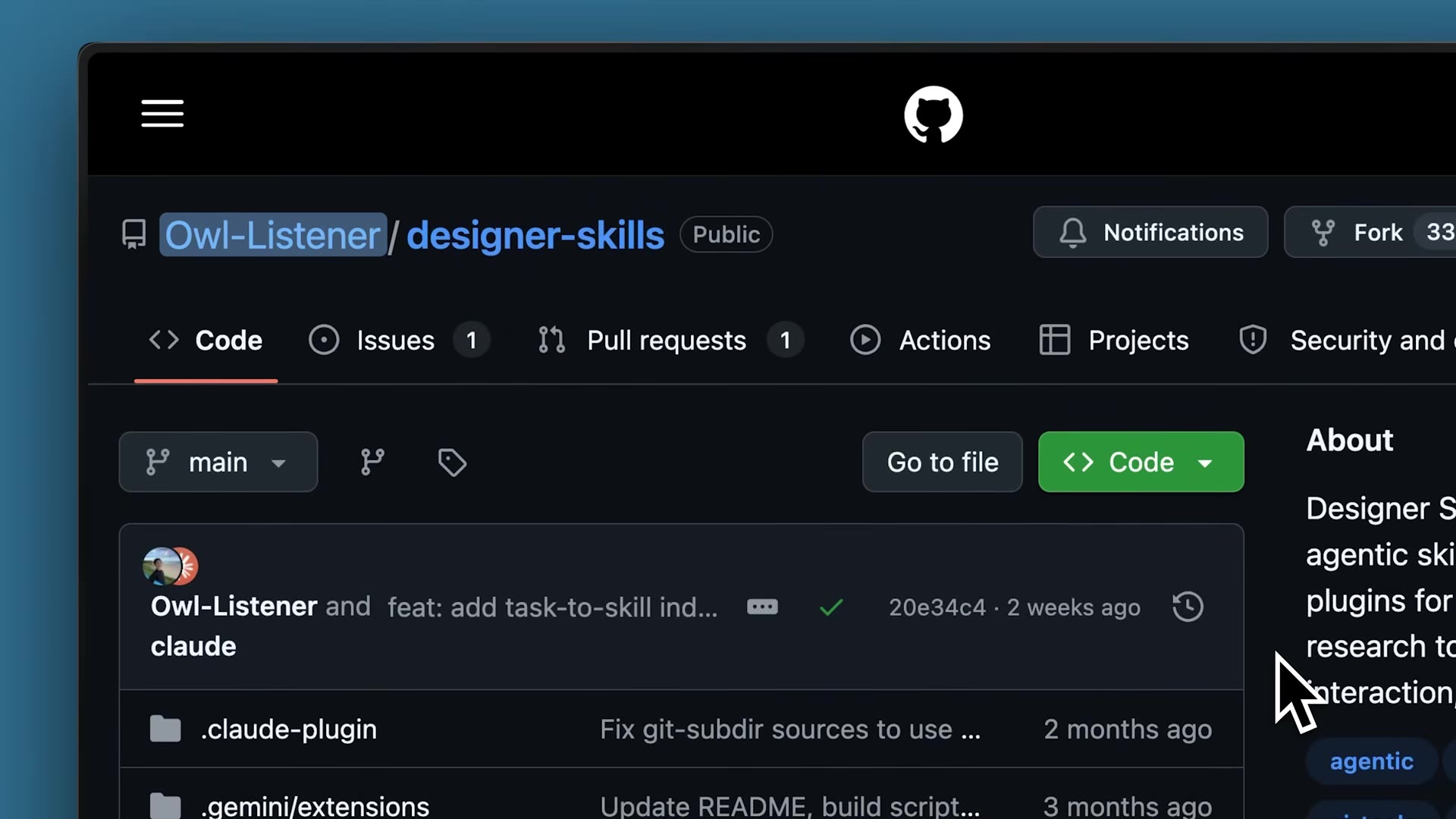The Owl-Listener/designer-skills GitHub repo