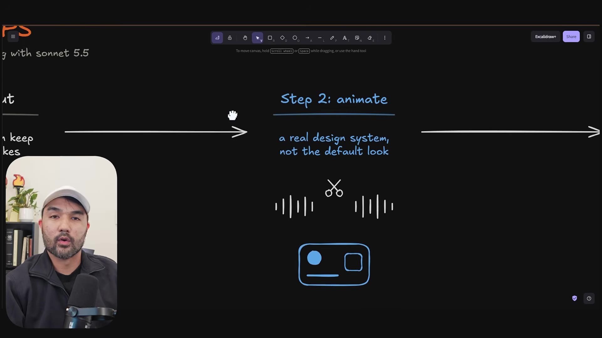 Slide: Step 2: animate, a real design system, not the default look