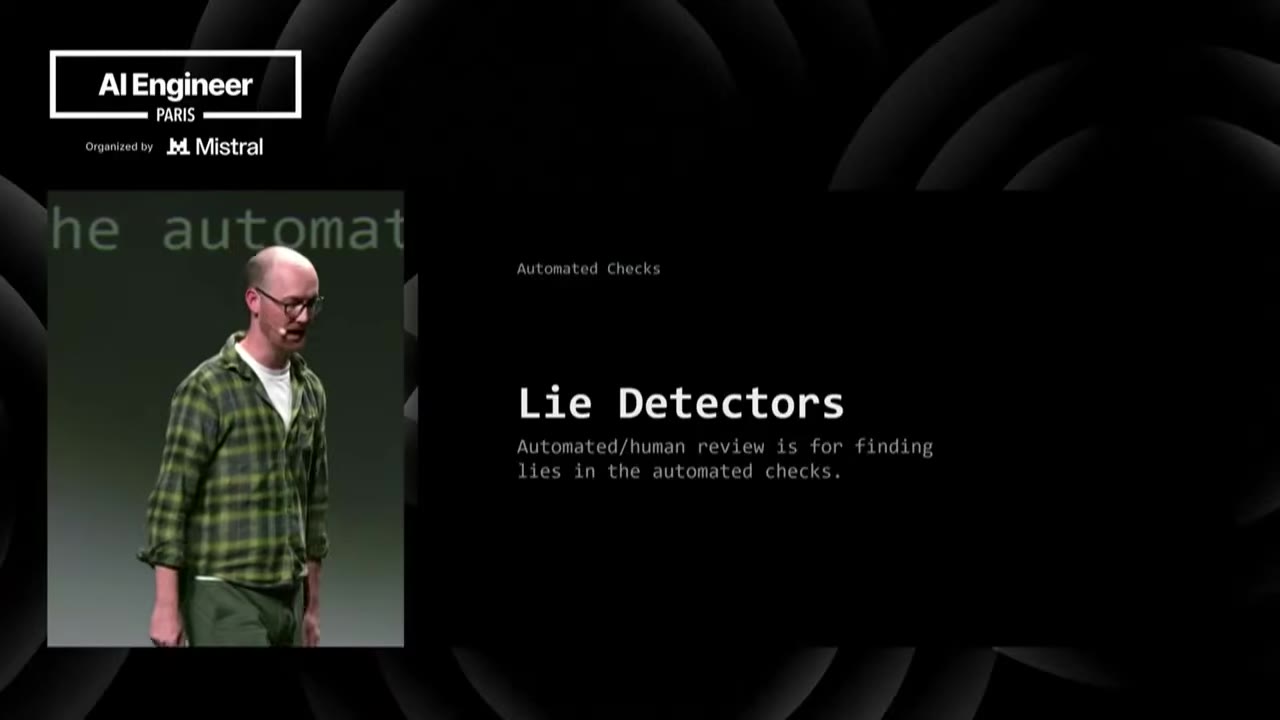 Lie Detectors slide: automated/human review is for finding lies in the automated checks