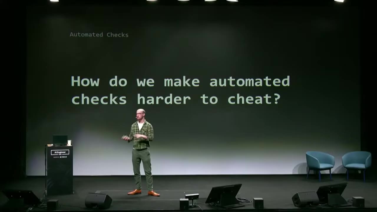 Question slide: How do we make automated checks harder to cheat?