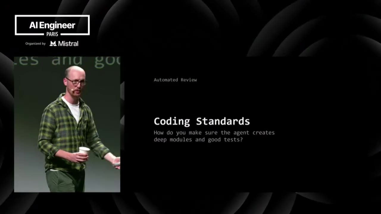 Coding Standards slide: how do you make sure the agent creates deep modules and good tests?