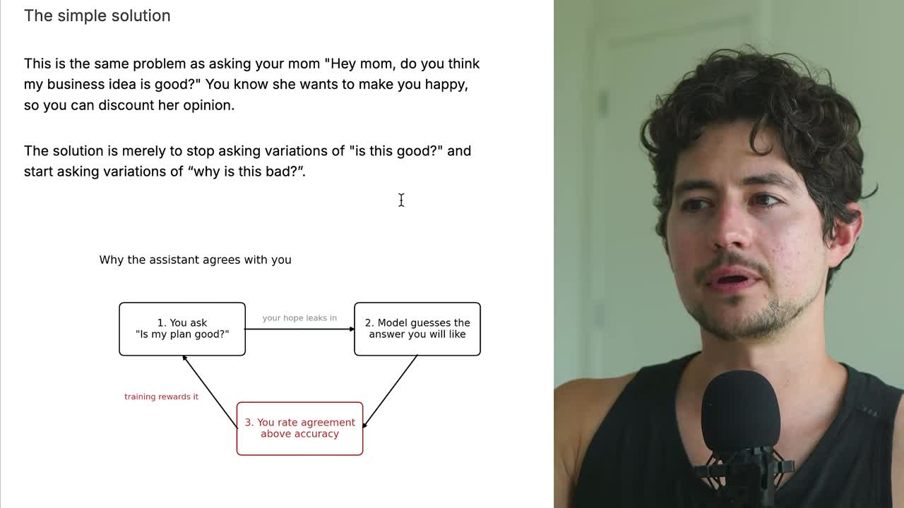 Why the assistant agrees with you: the sycophancy loop