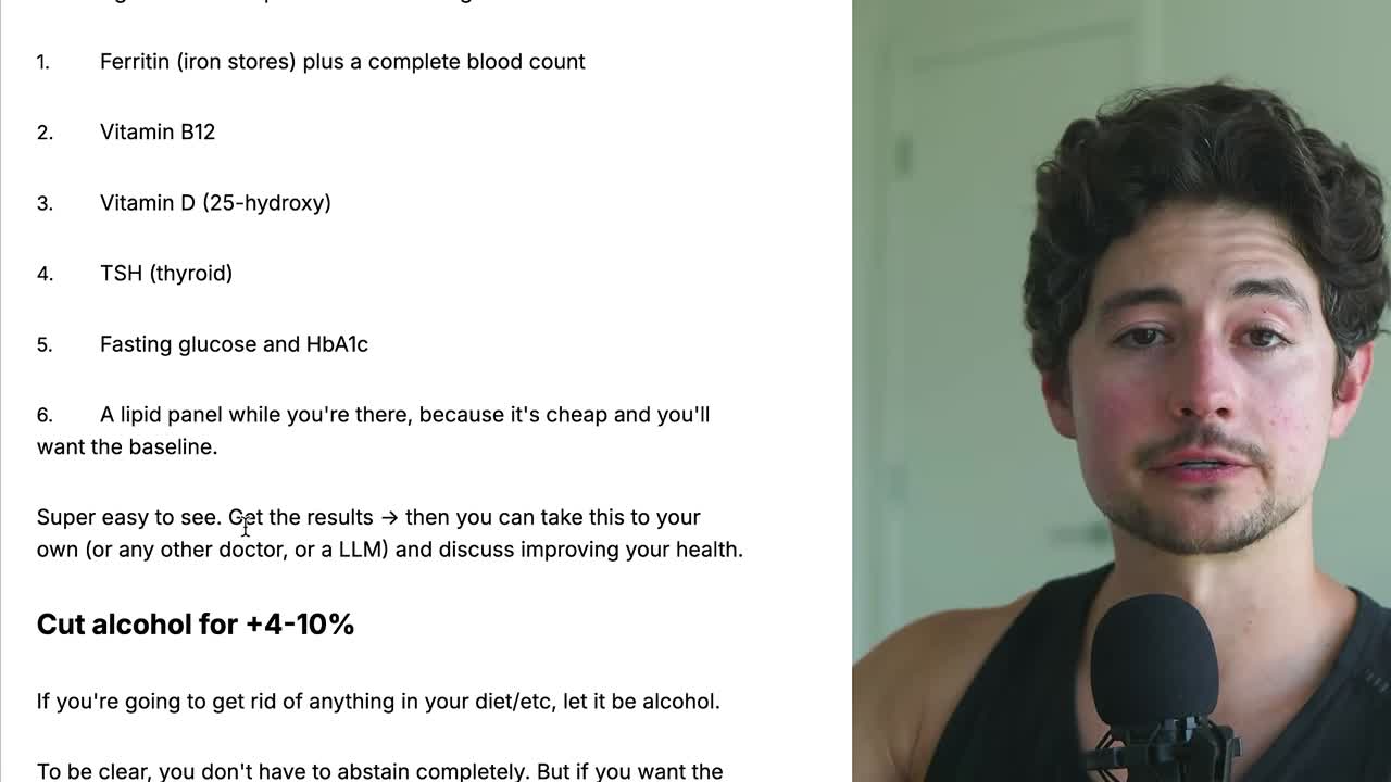 Nick's recommended standard bloodwork panel