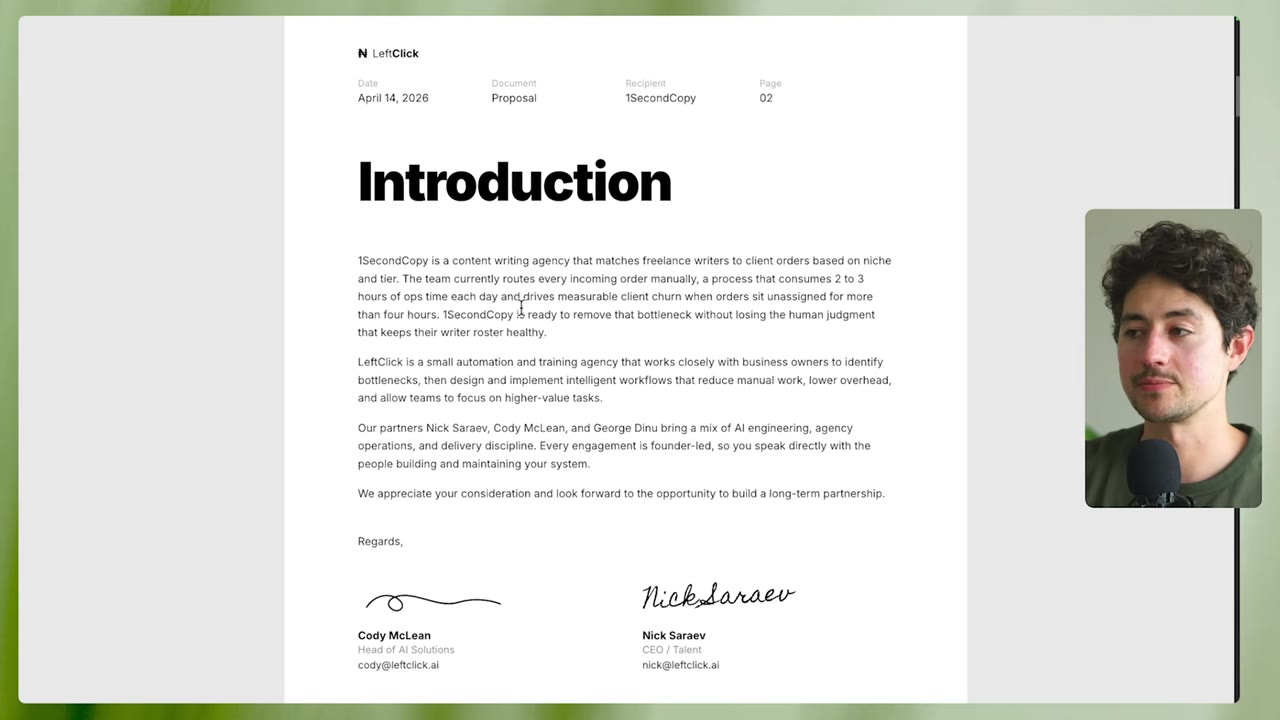 Rendered LeftClick / 1SecondCopy proposal example