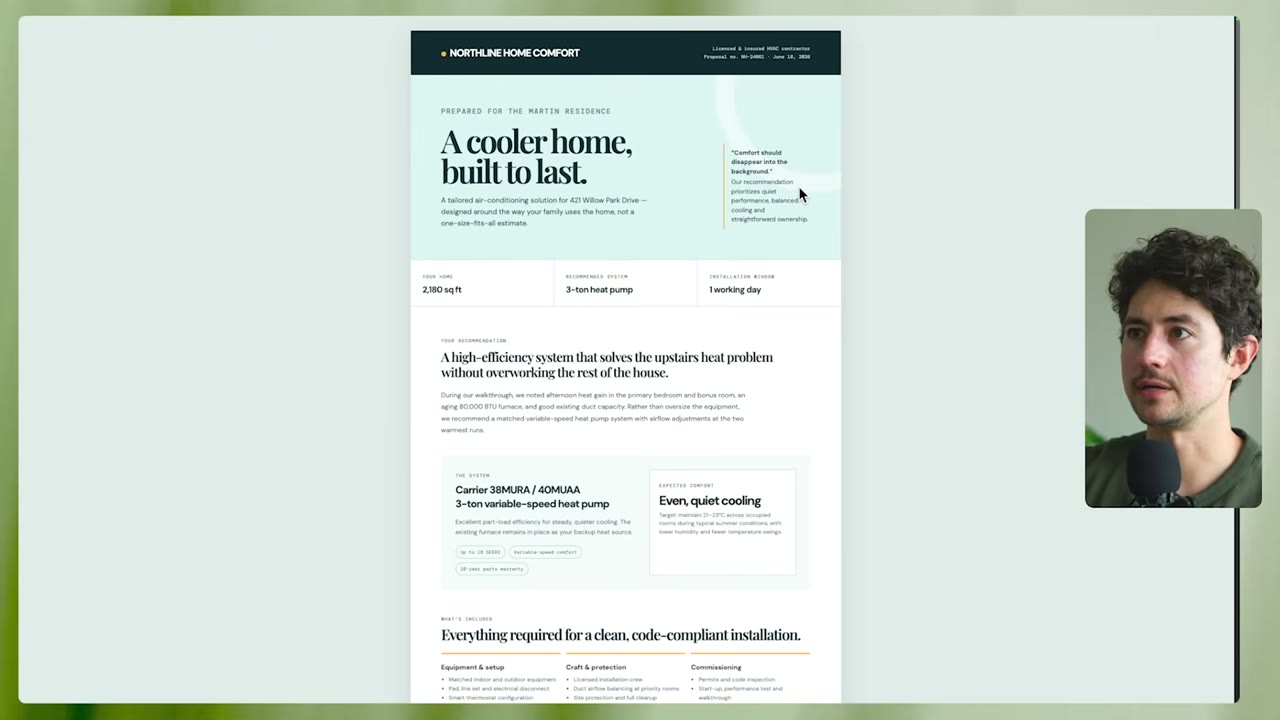 Rendered Northline Home Comfort AC proposal