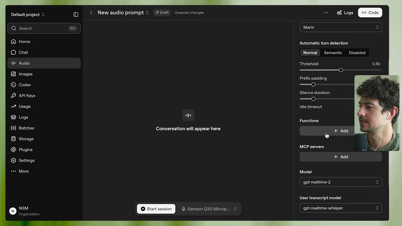 Realtime playground config