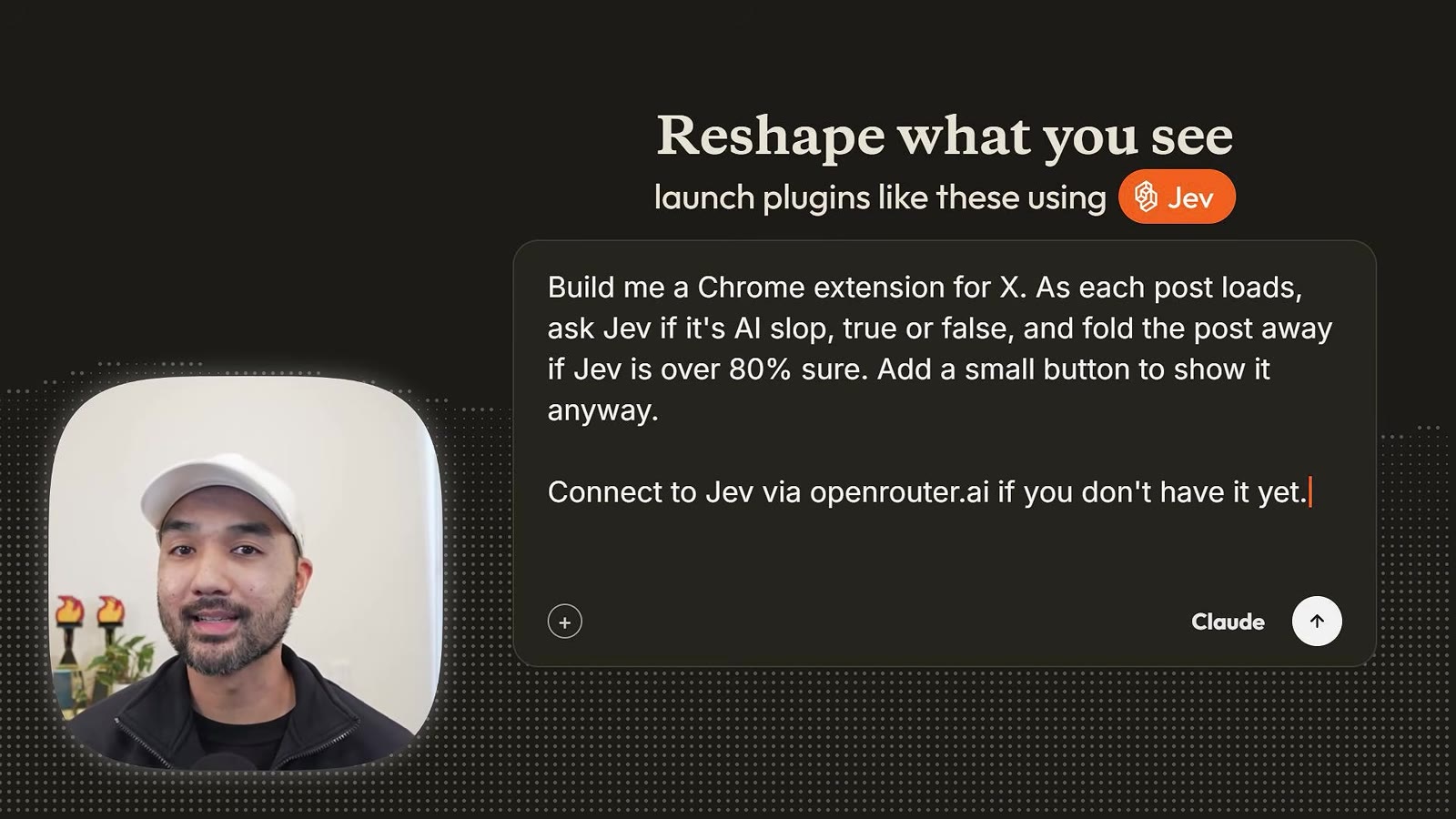 Prompt card titled Reshape what you see