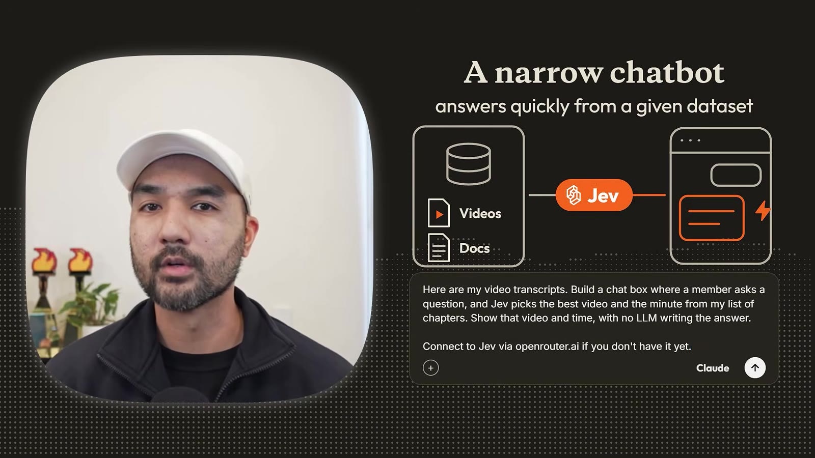 Prompt card titled A narrow chatbot
